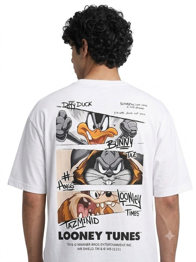 Looney Tunes Printed Round Neck Oversize Pre-customized Tshirt for Men