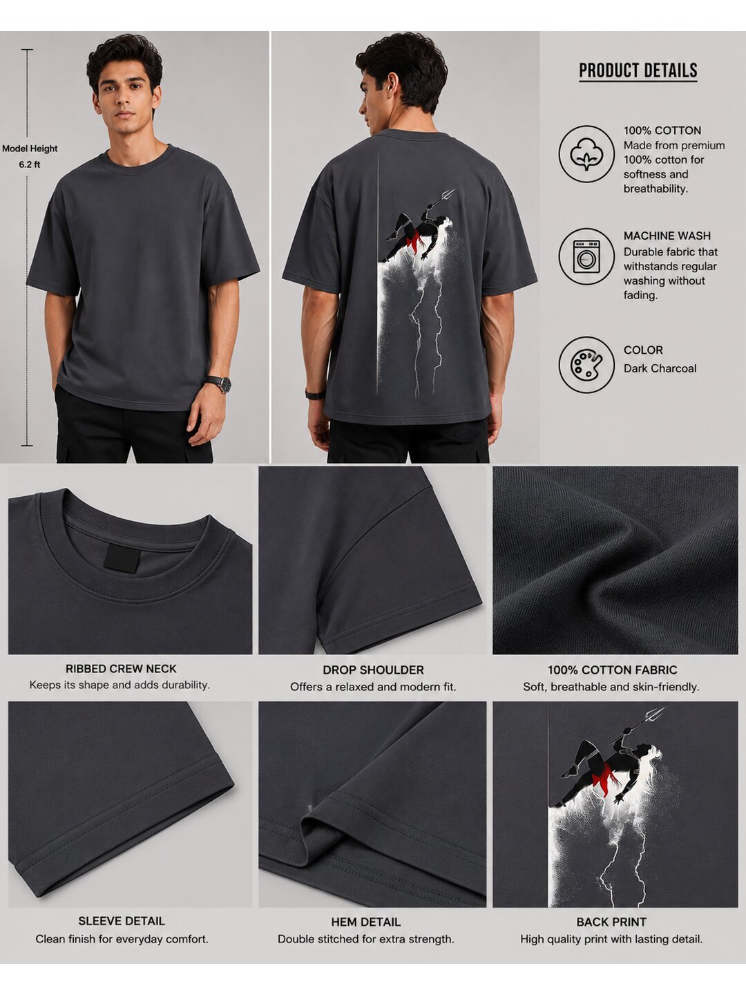 Desi Pride Printed Round Neck Oversize Pre-customized Tshirt for Men