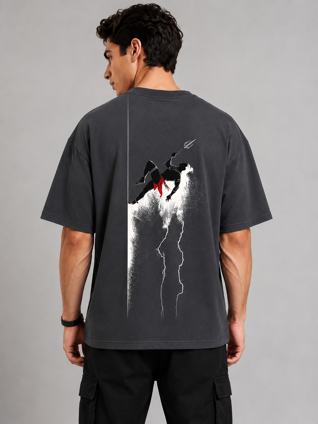 Bharat 01 Printed Round Neck Oversized Pre customized Tshirt for Men