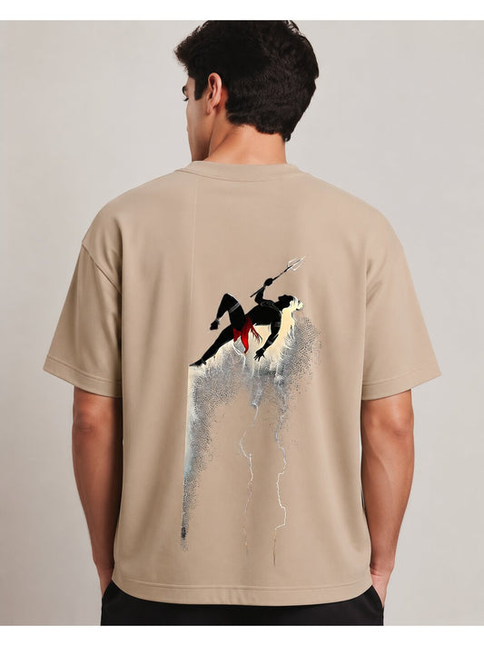 Bharat 01 Printed Round Neck Oversized Pre customized Tshirt for Men
