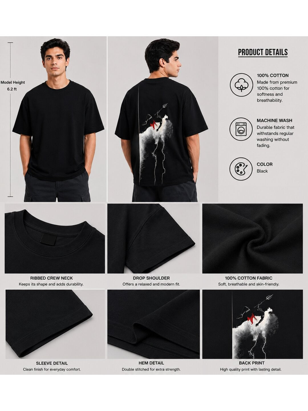 Desi Pride Printed Round Neck Oversize Pre-customized Tshirt for Men