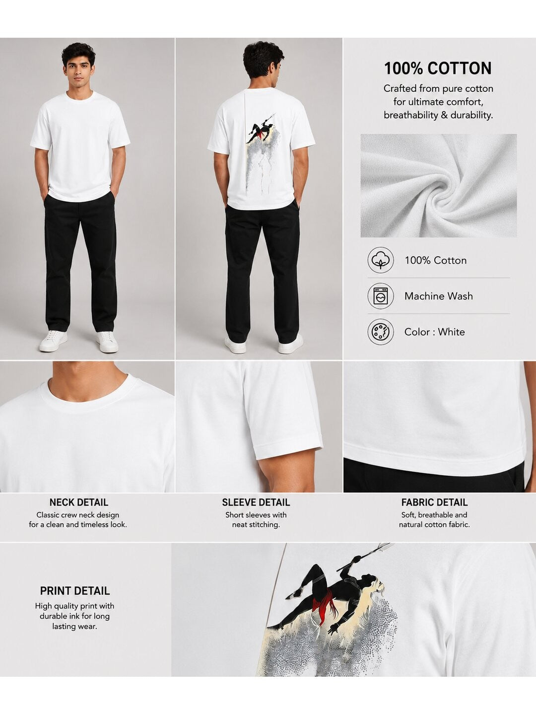 Desi Pride Printed Round Neck Oversize Pre-customized Tshirt for Men