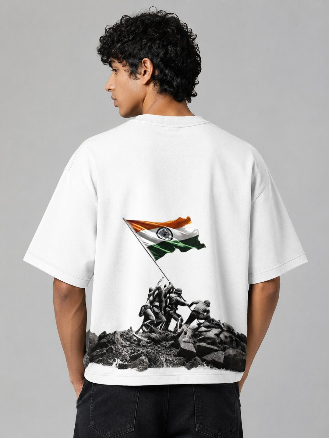 Kargil peak Printed Round Neck Oversize Pre-customized Tshirt for Men