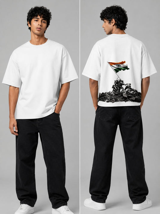 Kargil peak Printed Round Neck Oversize Pre-customized Tshirt for Men