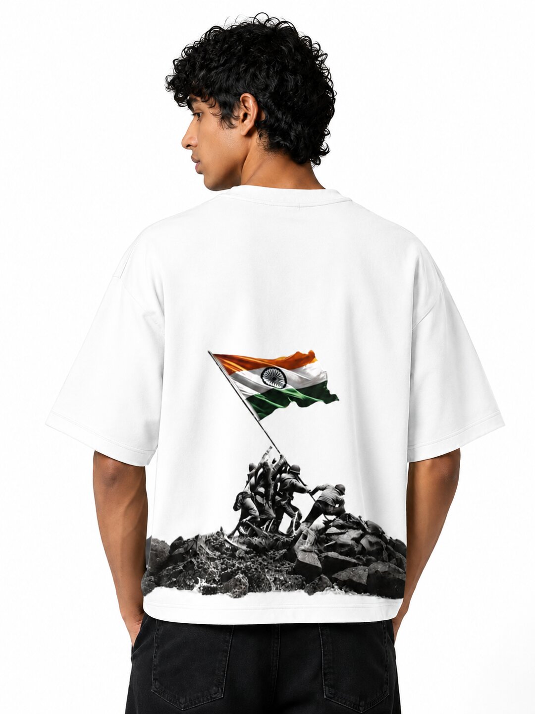 Kargil peak Printed Round Neck Oversize Pre-customized Tshirt for Men