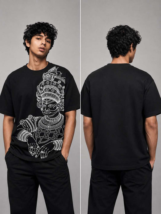 Kathak Printed Round Neck Oversize Pre-customized Tshirt for Men