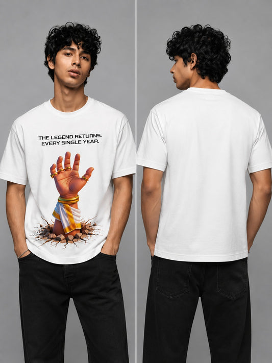 Onam-Hand Printed Round Neck Oversize Pre-customized Tshirt for Men