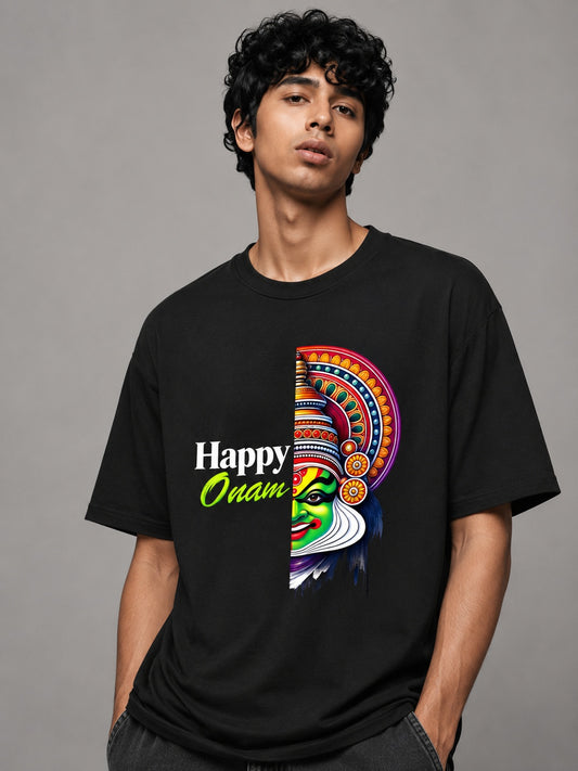 OnamKadhakali Printed Round Neck Oversize Pre-customized Tshirt for Men