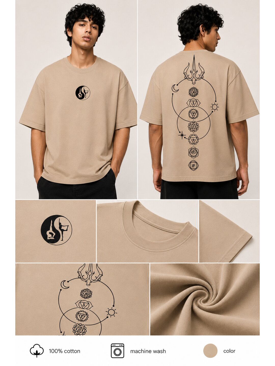 Celestial 01 Printed Round Neck Oversized Pre customized Tshirt for Men