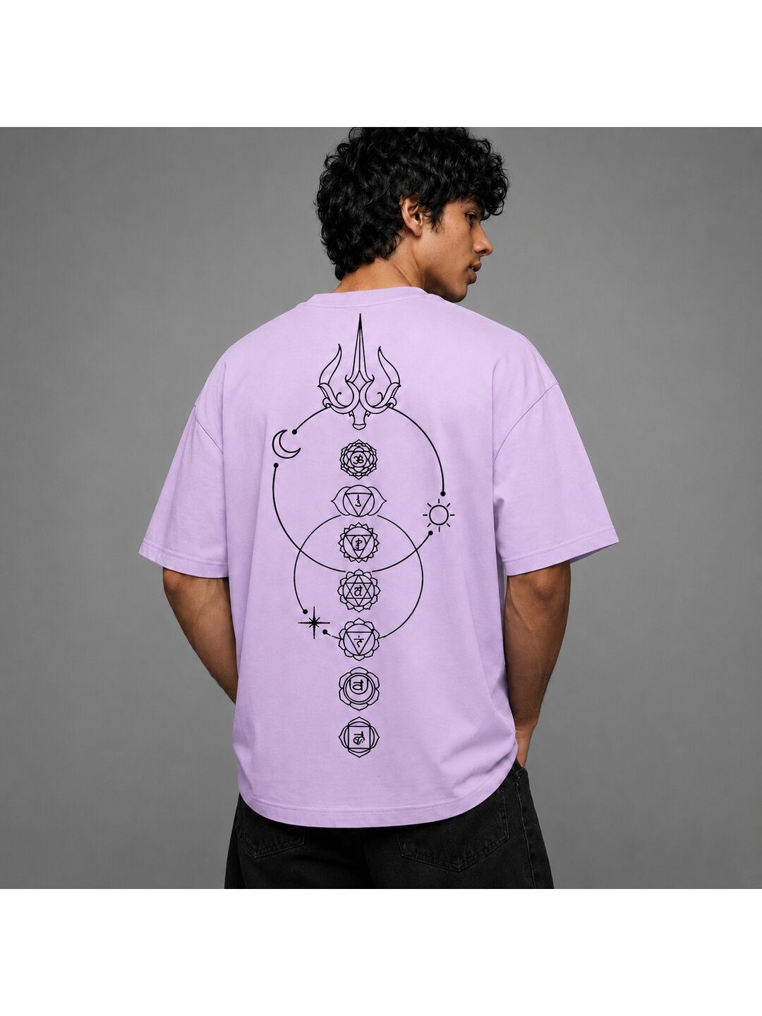 Celestial 01 Printed Round Neck Oversized Pre customized Tshirt for Men