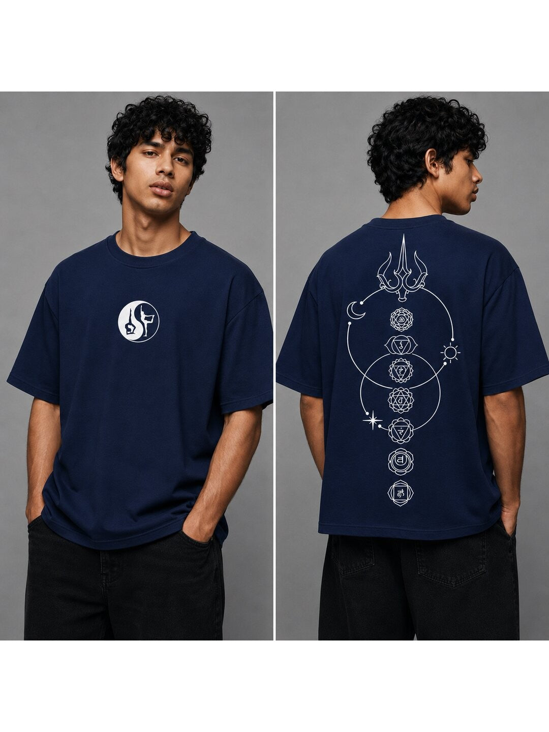 Lunar Drift Printed Round Neck Oversize Pre-customized Tshirt for Men