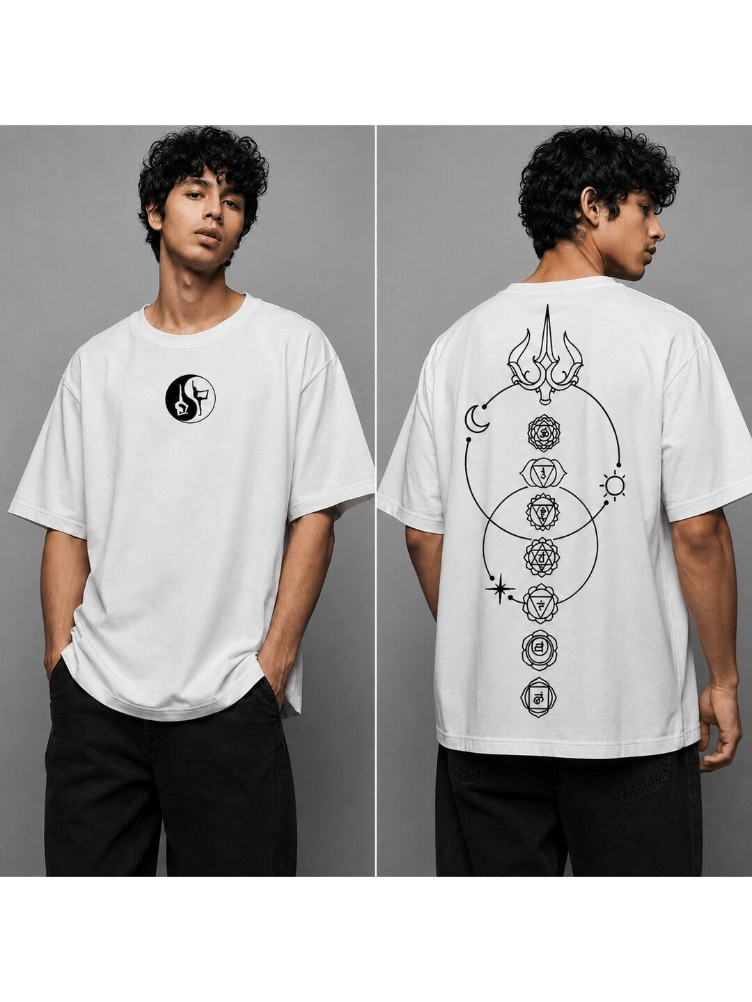 Lunar Drift Printed Round Neck Oversize Pre-customized Tshirt for Men
