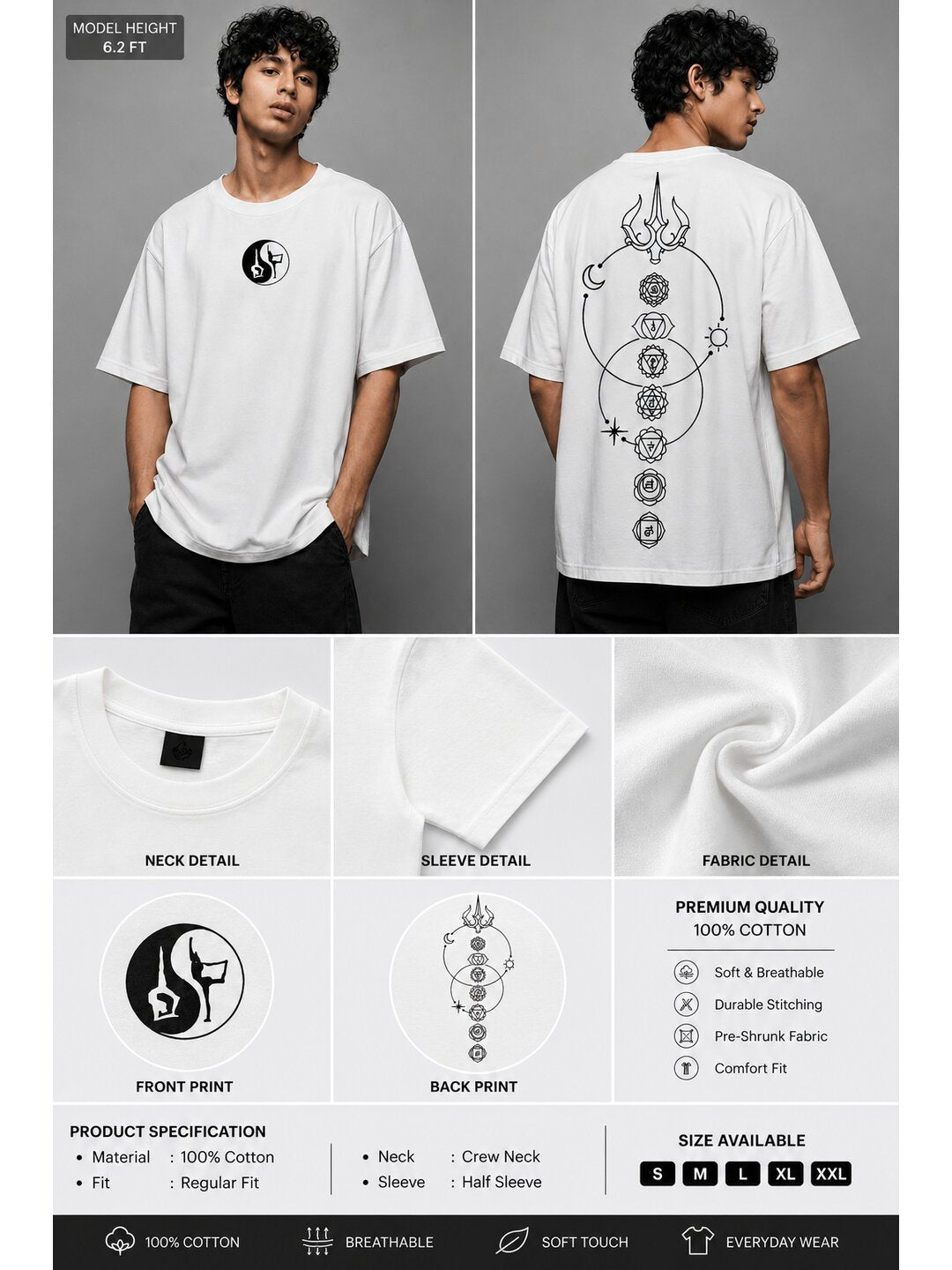 Celestial 01 Printed Round Neck Oversized Pre customized Tshirt for Men