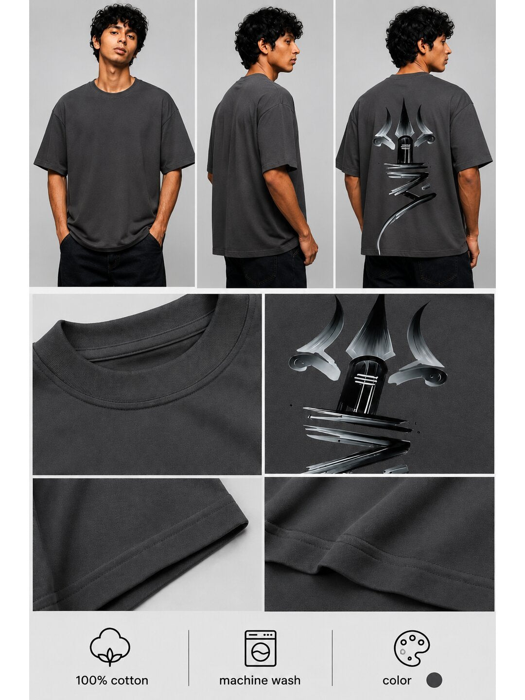 Shiva Printed Round Neck Oversize Pre-customized Tshirt for Men