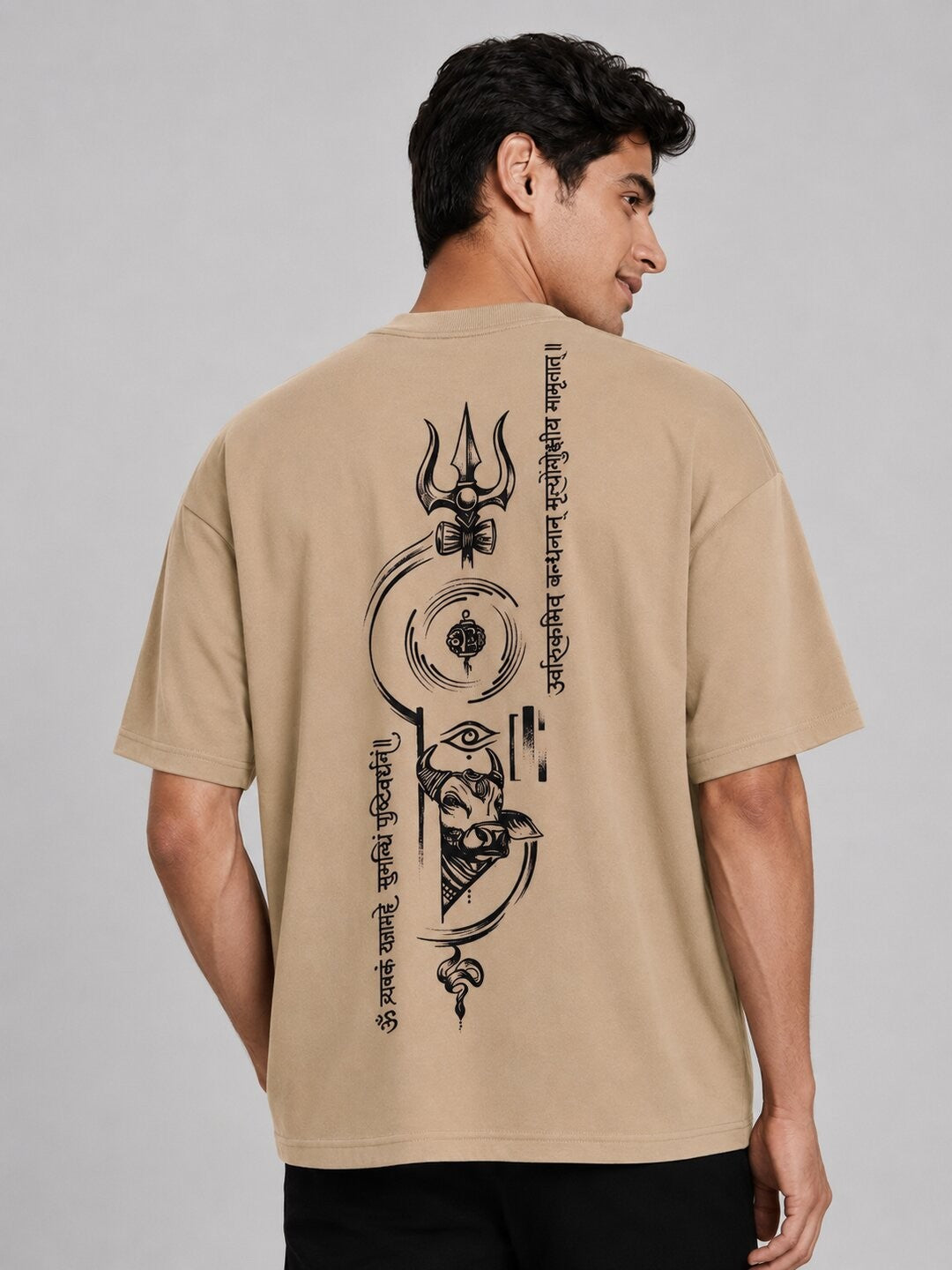 All heaven Printed Round Neck Oversize Pre-customized Tshirt for Men
