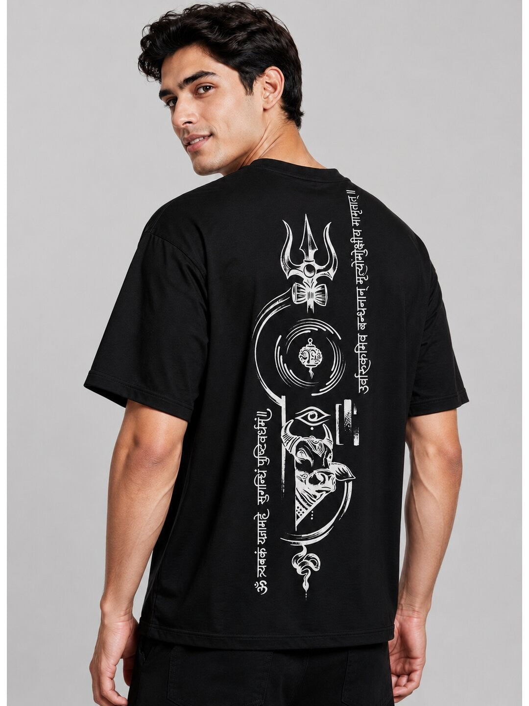 All heaven Printed Round Neck Oversize Pre-customized Tshirt for Men