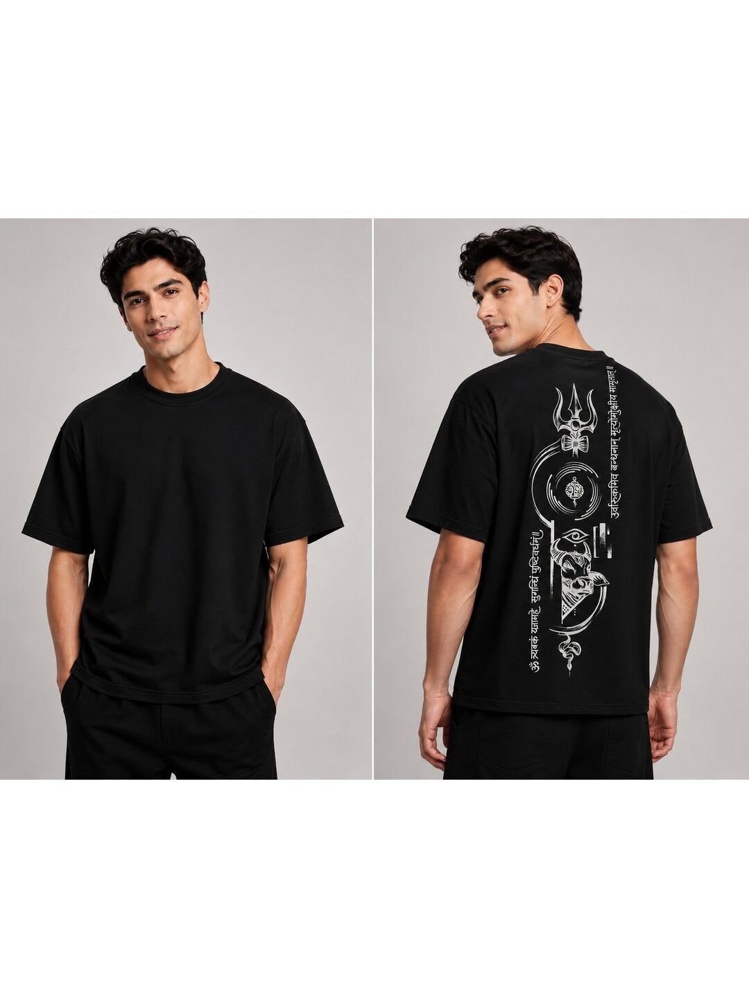 All heaven Printed Round Neck Oversize Pre-customized Tshirt for Men