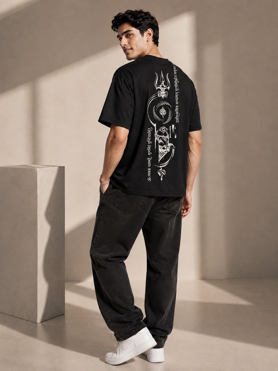 All heaven Printed Round Neck Oversize Pre-customized Tshirt for Men