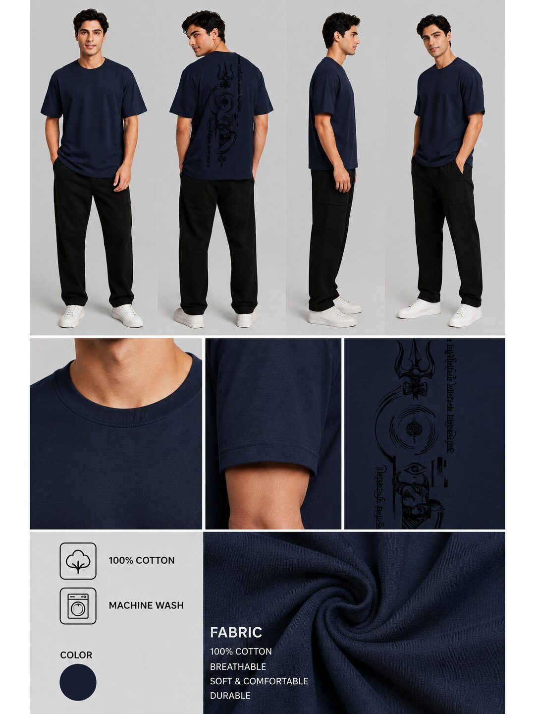 All heaven Printed Round Neck Oversize Pre-customized Tshirt for Men