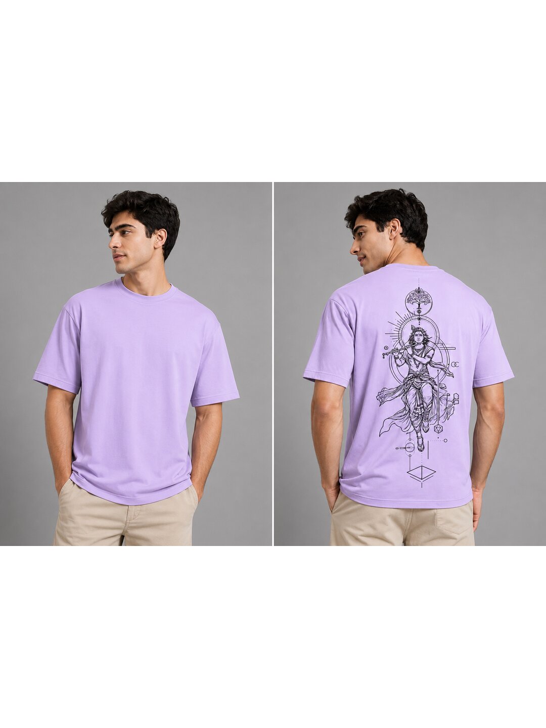 Celestial 06 Printed Round Neck Oversized Pre customized Tshirt for Men