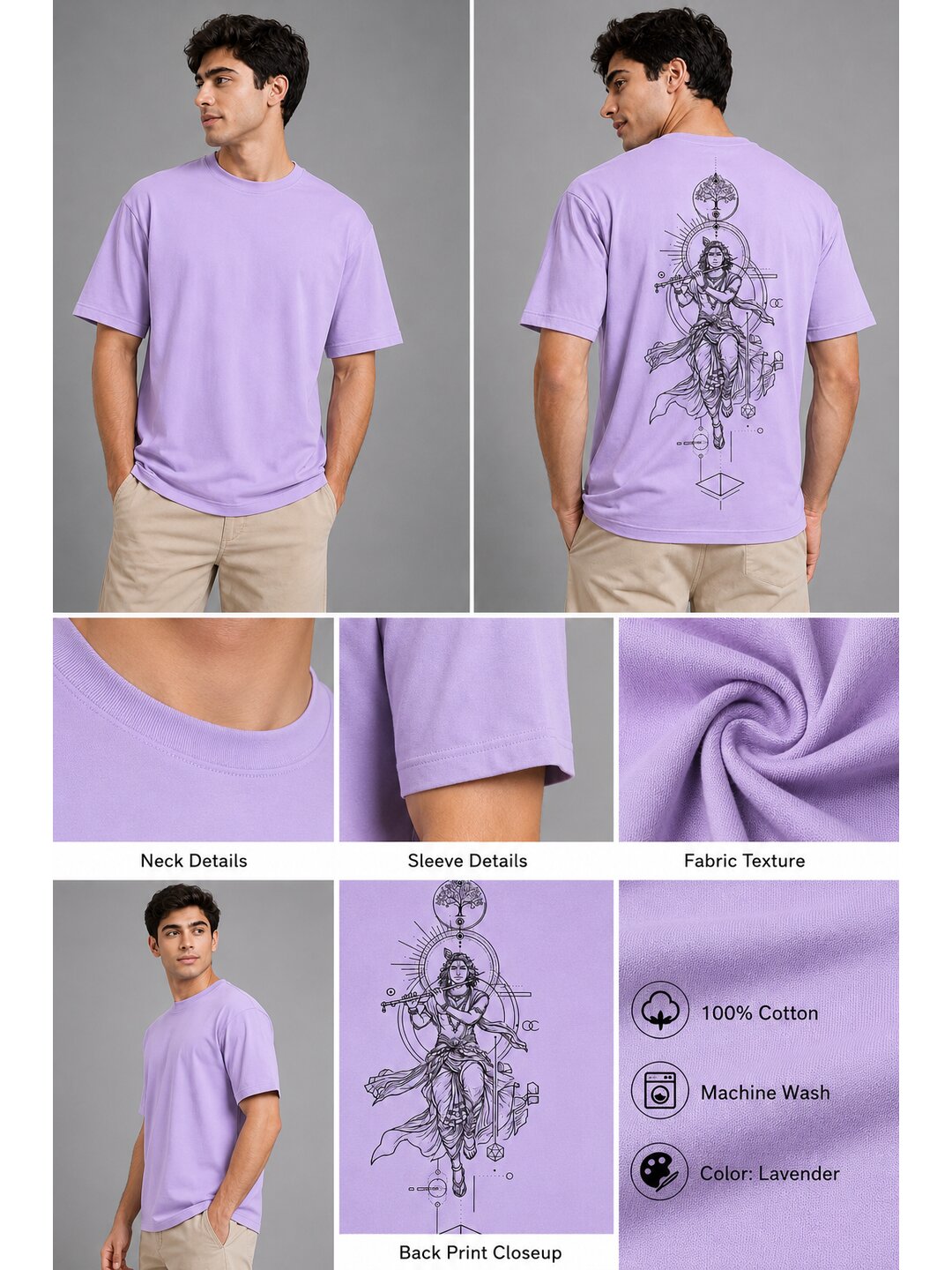 Celestial 06 Printed Round Neck Oversized Pre customized Tshirt for Men