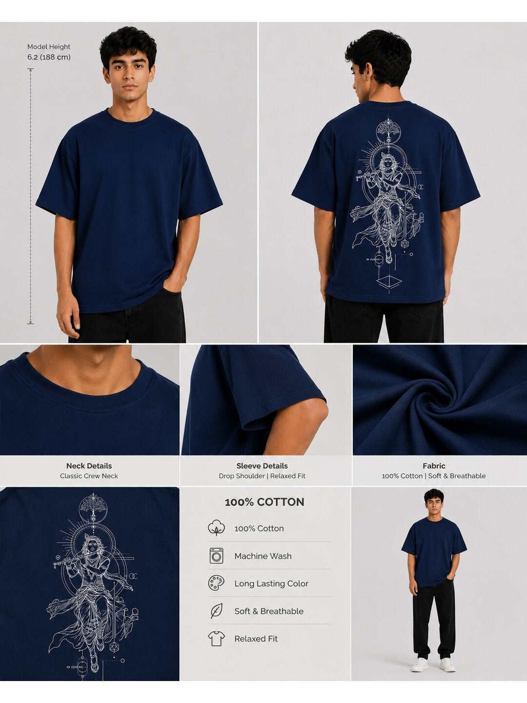Ultimate Avatar Printed Round Neck Oversize Pre-customized Tshirt for Men