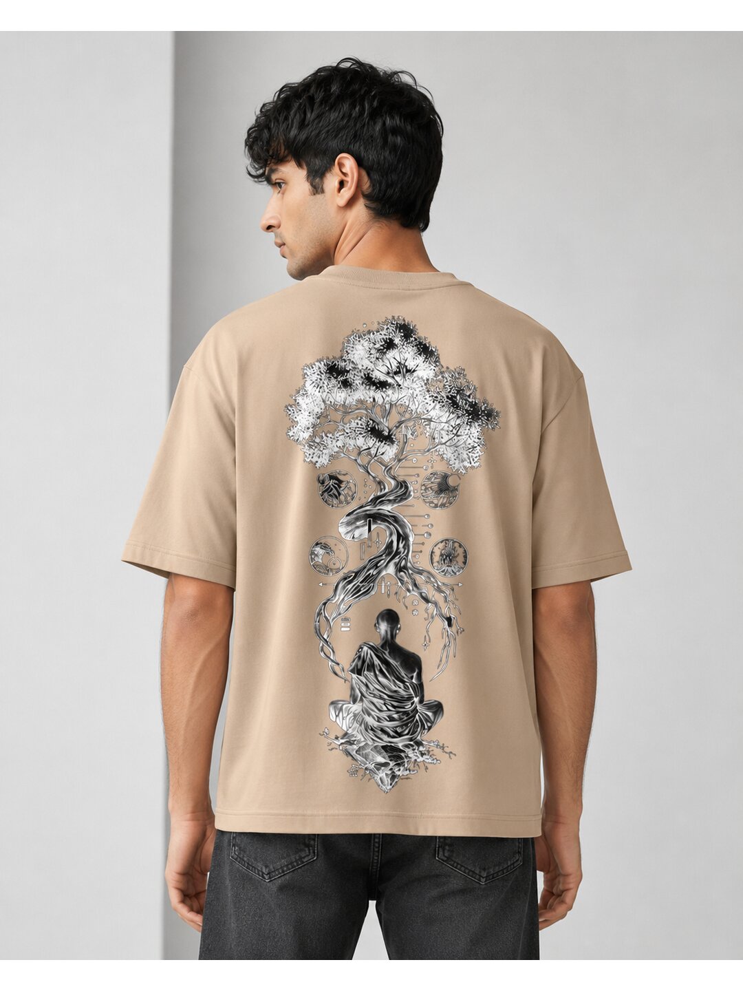 Celestial 07 Printed Round Neck Oversized Pre customized Tshirt for Men
