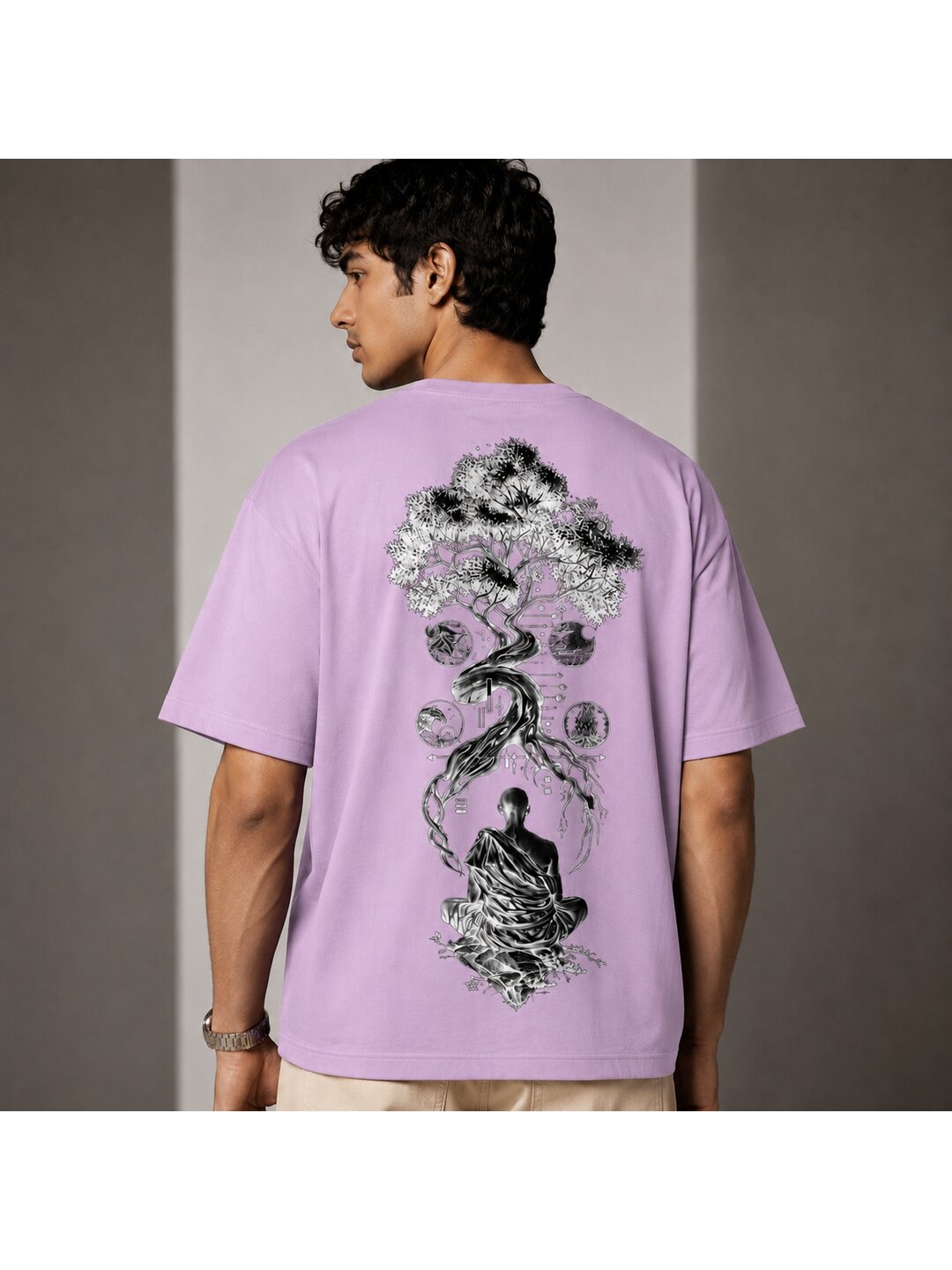 Celestial 07 Printed Round Neck Oversized Pre customized Tshirt for Men