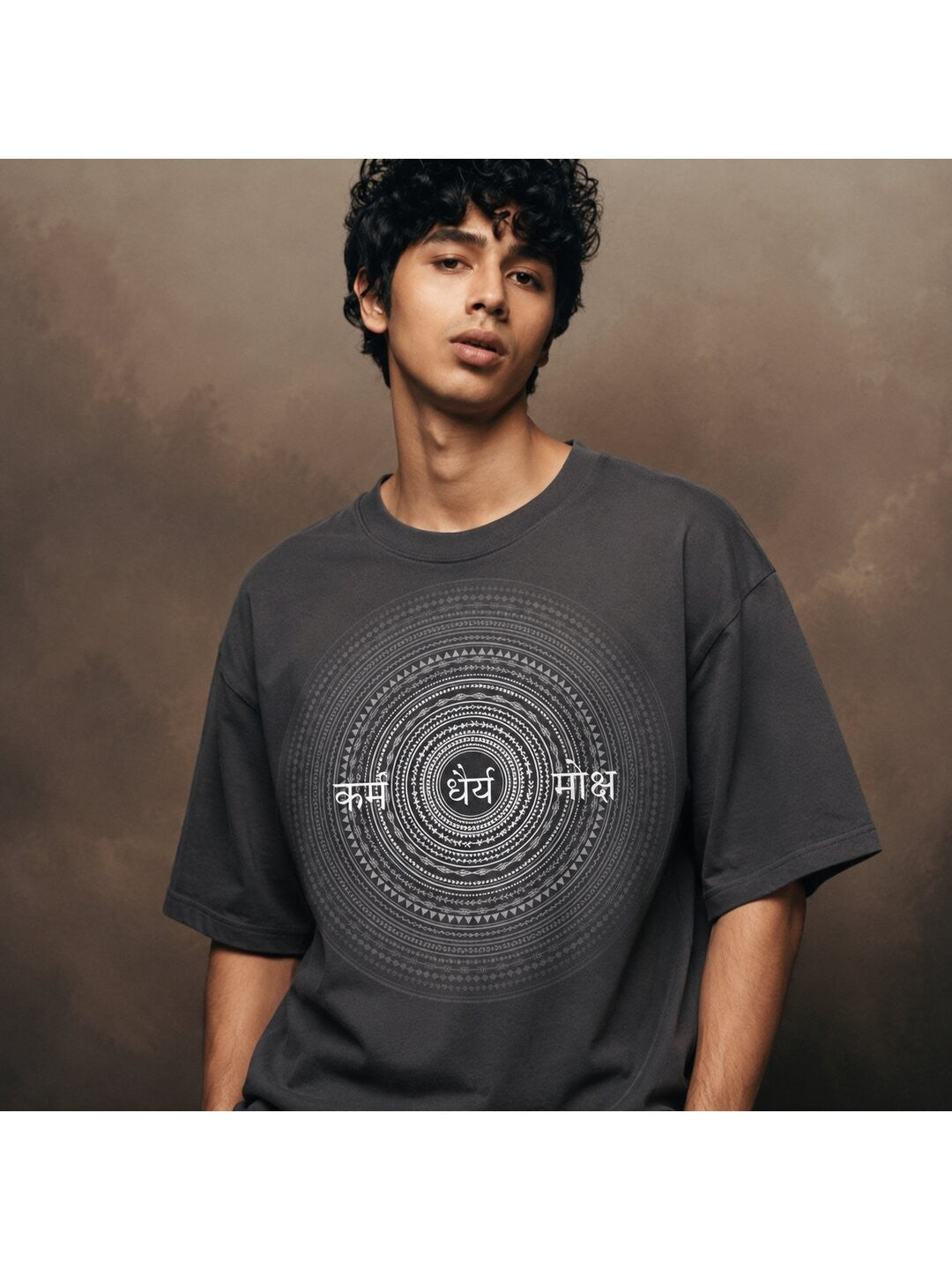 Stardust Trail Printed Round Neck Oversize Pre-customized Tshirt for Men