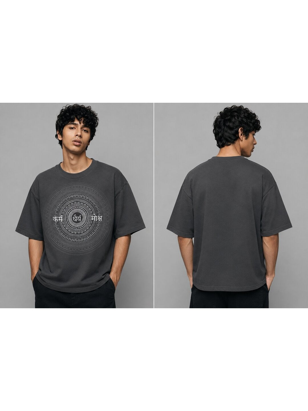 Stardust Trail Printed Round Neck Oversize Pre-customized Tshirt for Men
