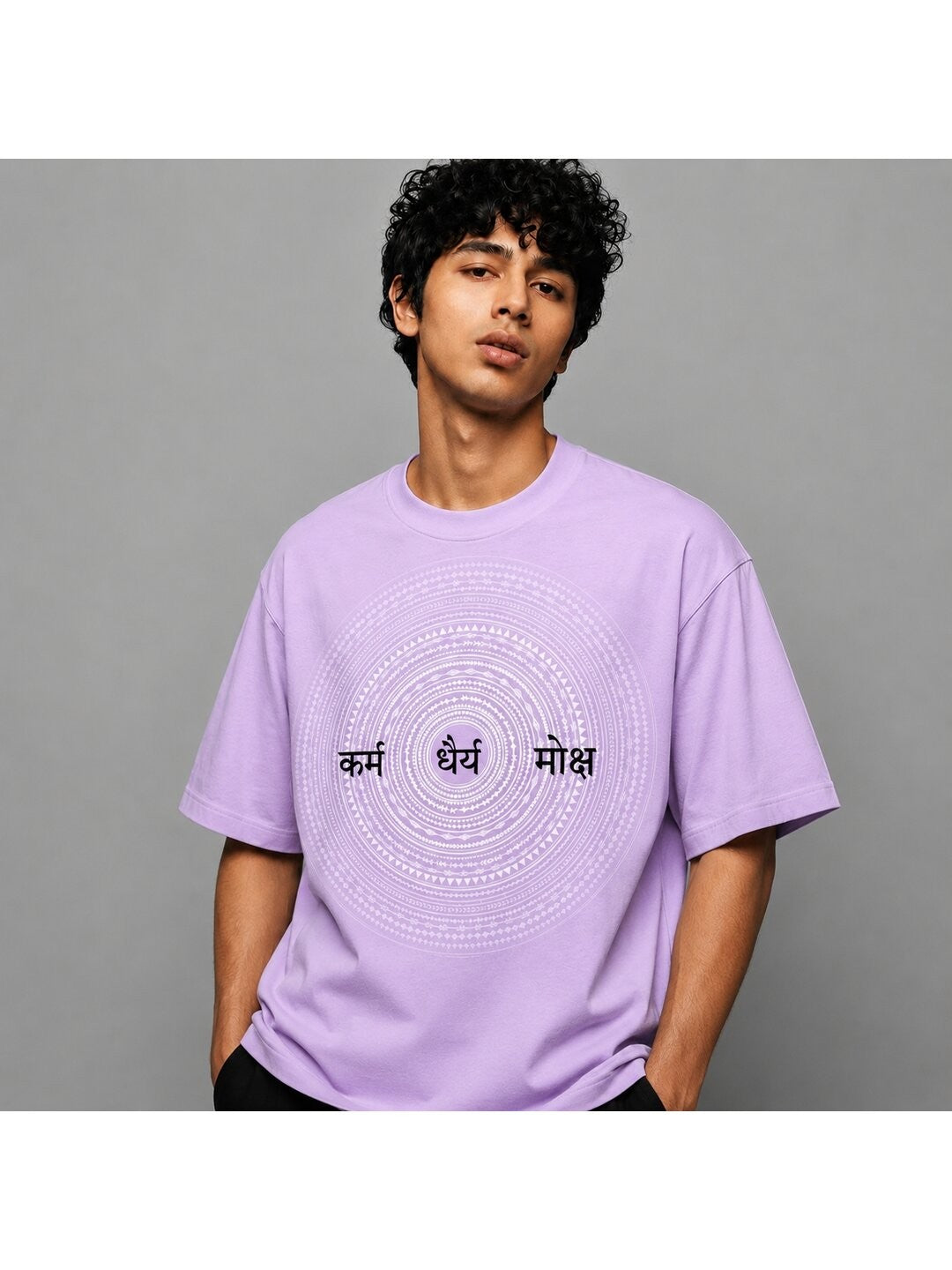 Stardust Trail Printed Round Neck Oversize Pre-customized Tshirt for Men