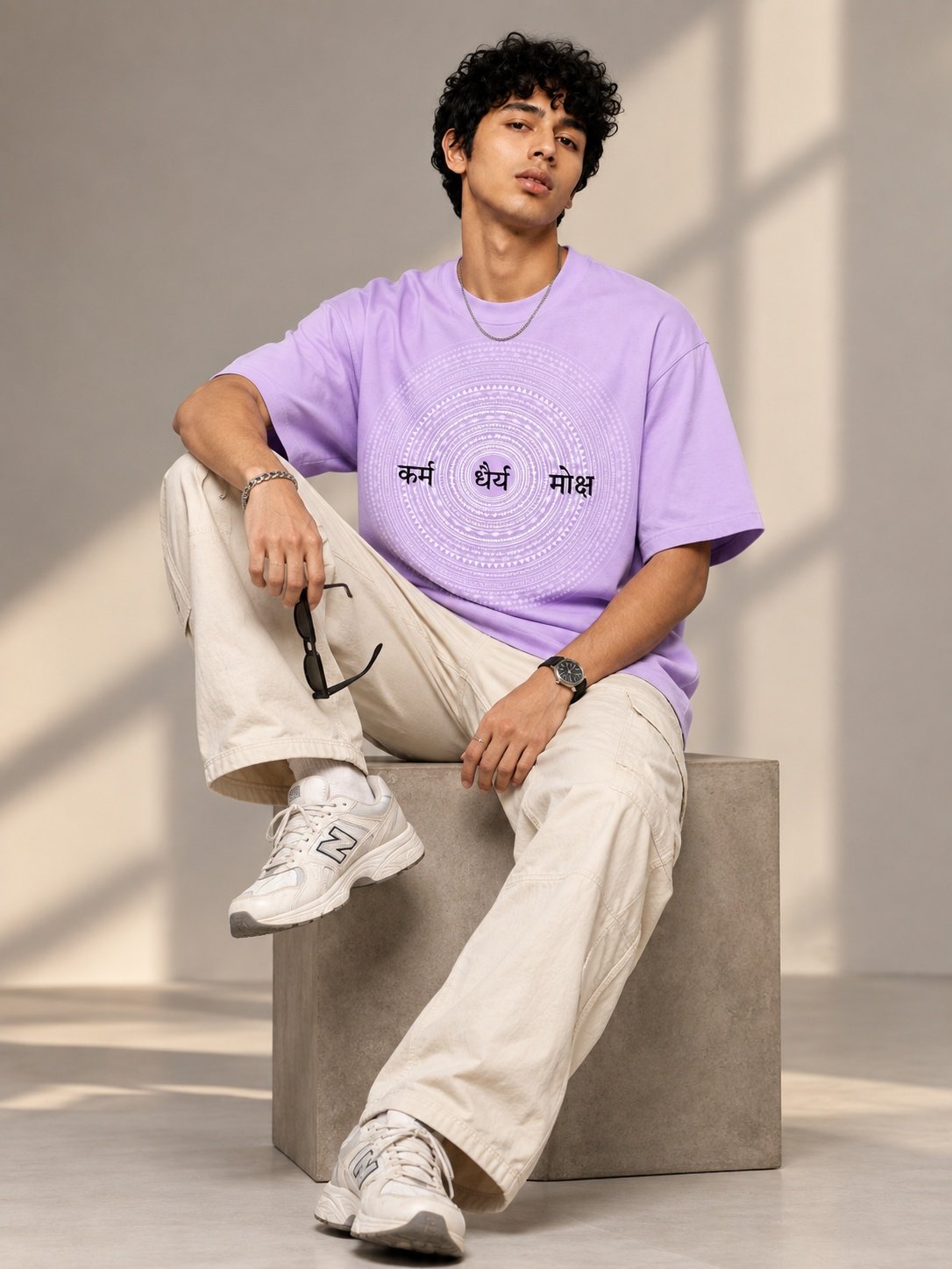 Stardust Trail Printed Round Neck Oversize Pre-customized Tshirt for Men