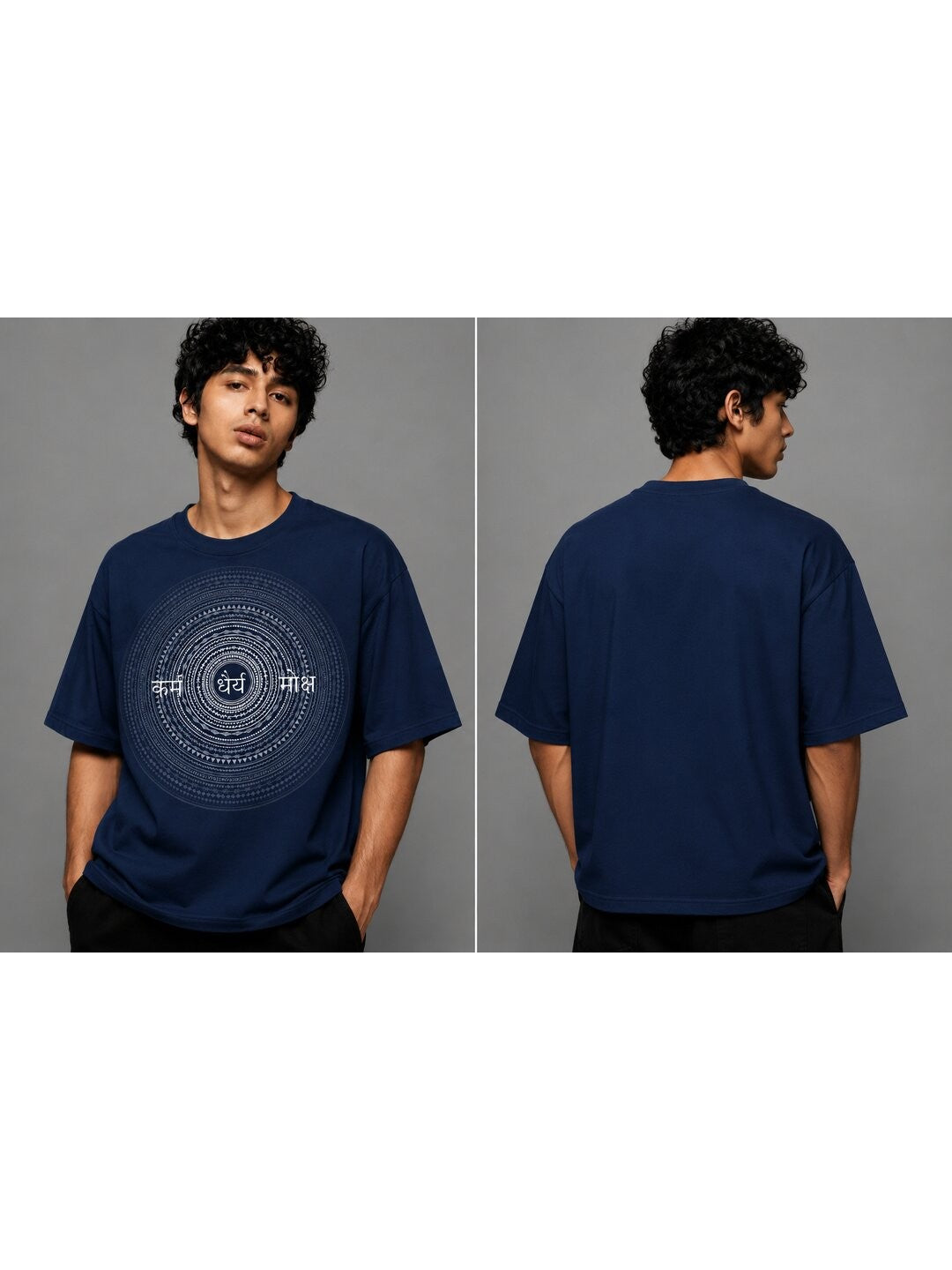 Stardust Trail Printed Round Neck Oversize Pre-customized Tshirt for Men