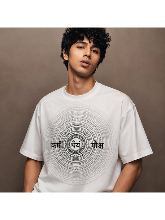 Stardust Trail Printed Round Neck Oversize Pre-customized Tshirt for Men