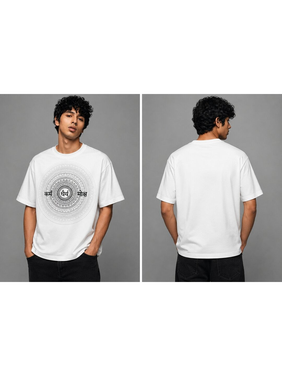 Stardust Trail Printed Round Neck Oversize Pre-customized Tshirt for Men