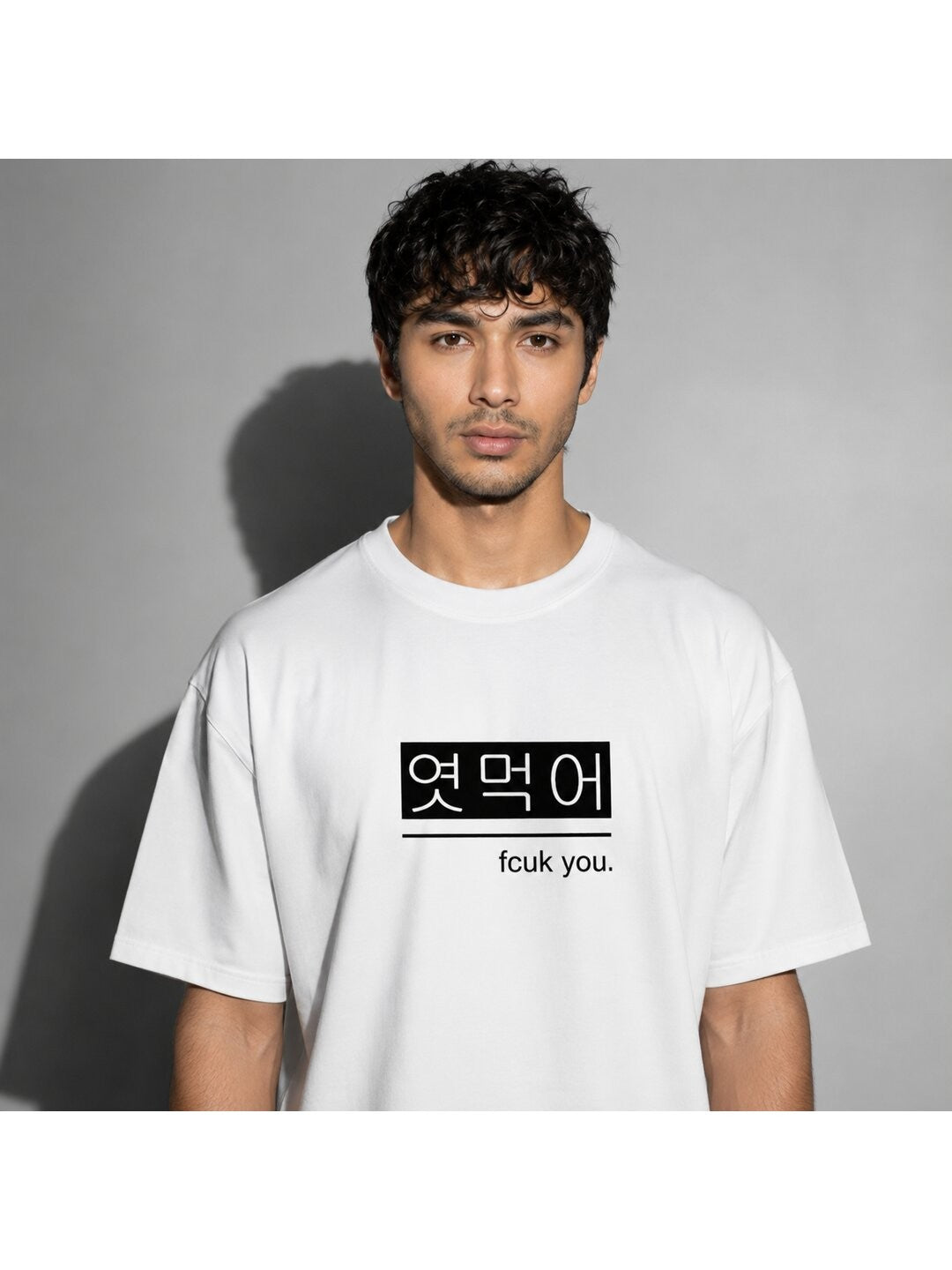 Bold Statement Printed Round Neck Oversize Pre-customized Tshirt for Men