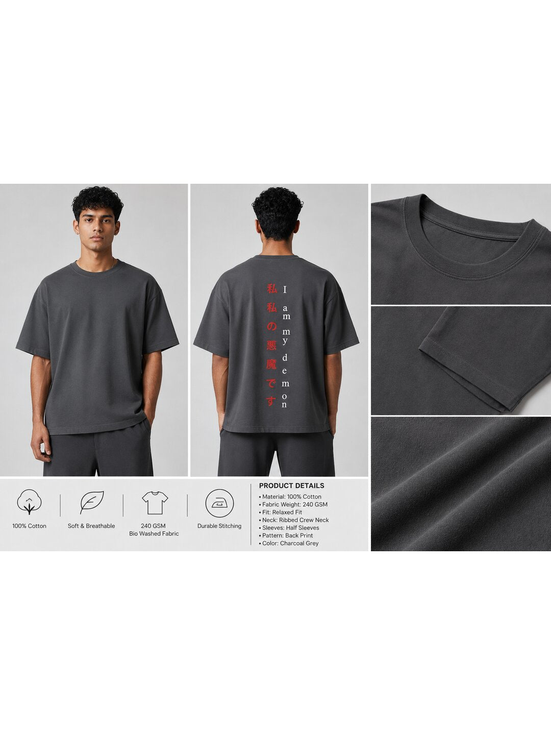 Korean 02 Printed Round Neck Oversized Pre customized Tshirt for Men