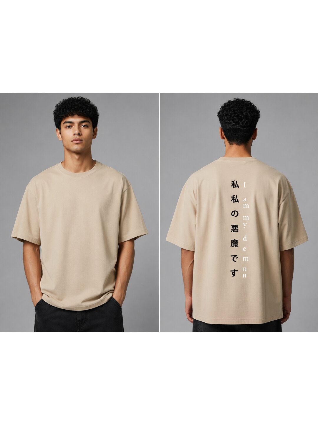 Korean 02 Printed Round Neck Oversized Pre customized Tshirt for Men