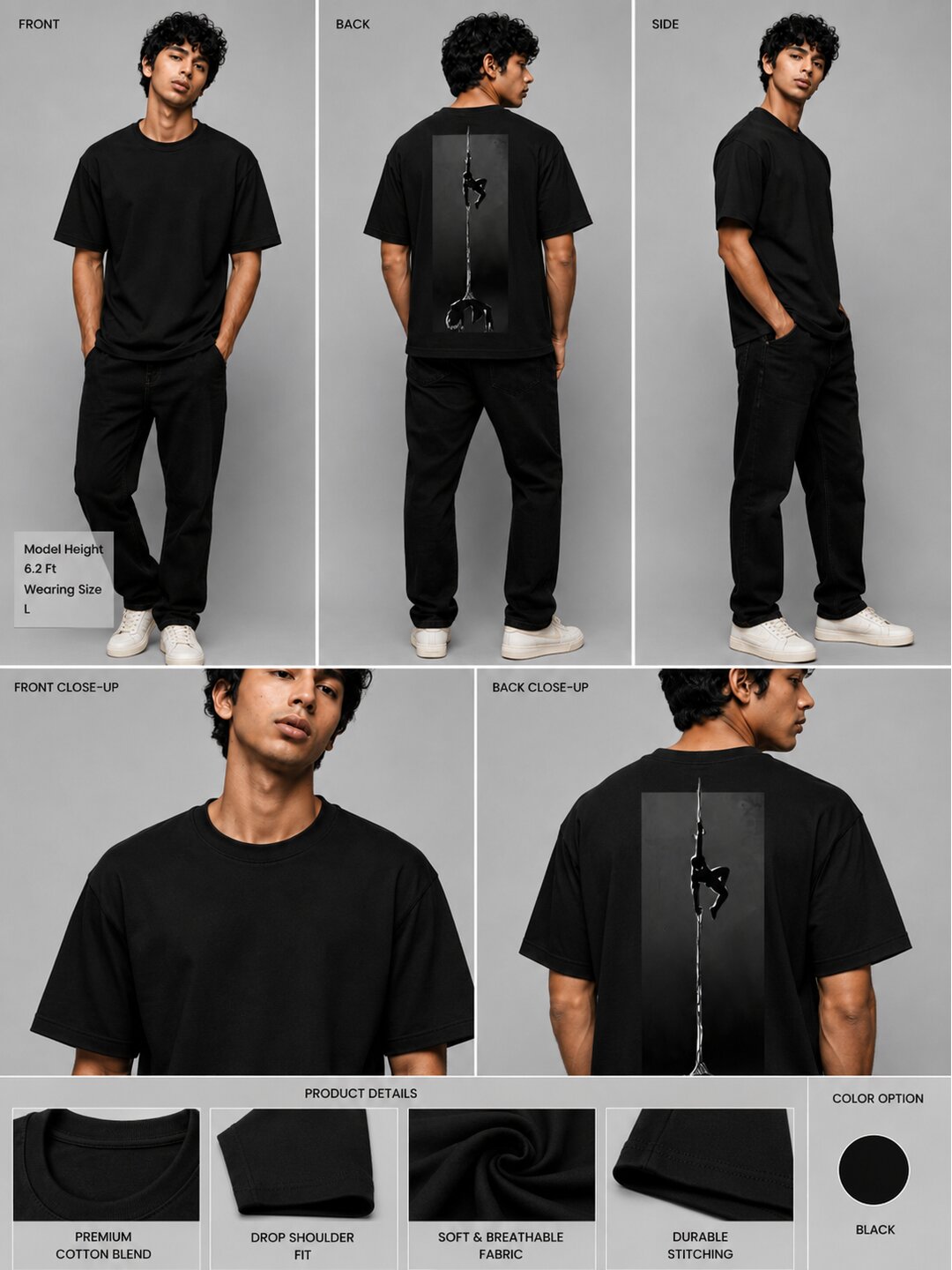 Korean 03 Printed Round Neck Oversized Pre customized Tshirt for Men
