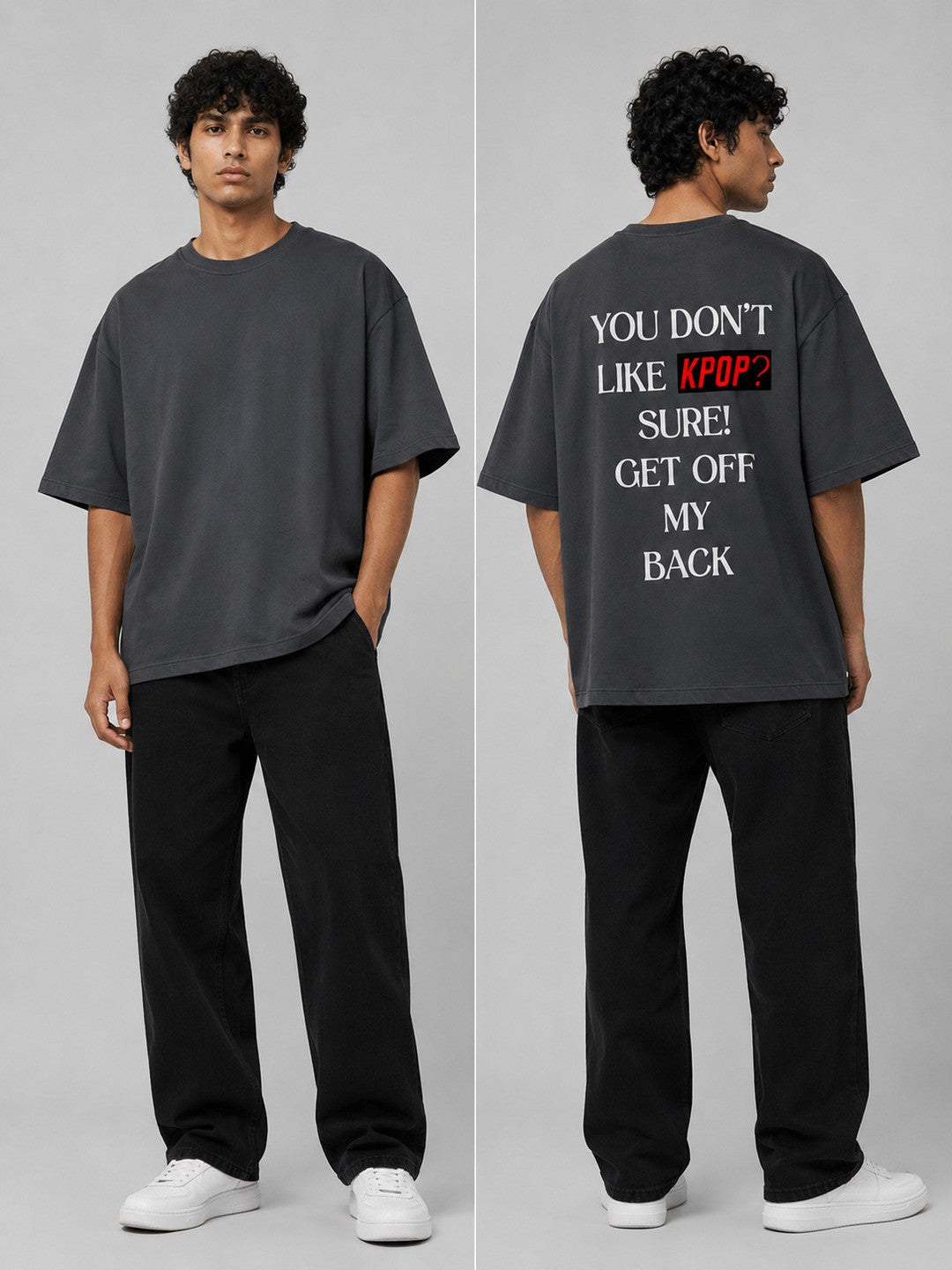 K-POP Printed Round Neck Oversize Pre-customized Tshirt for Men