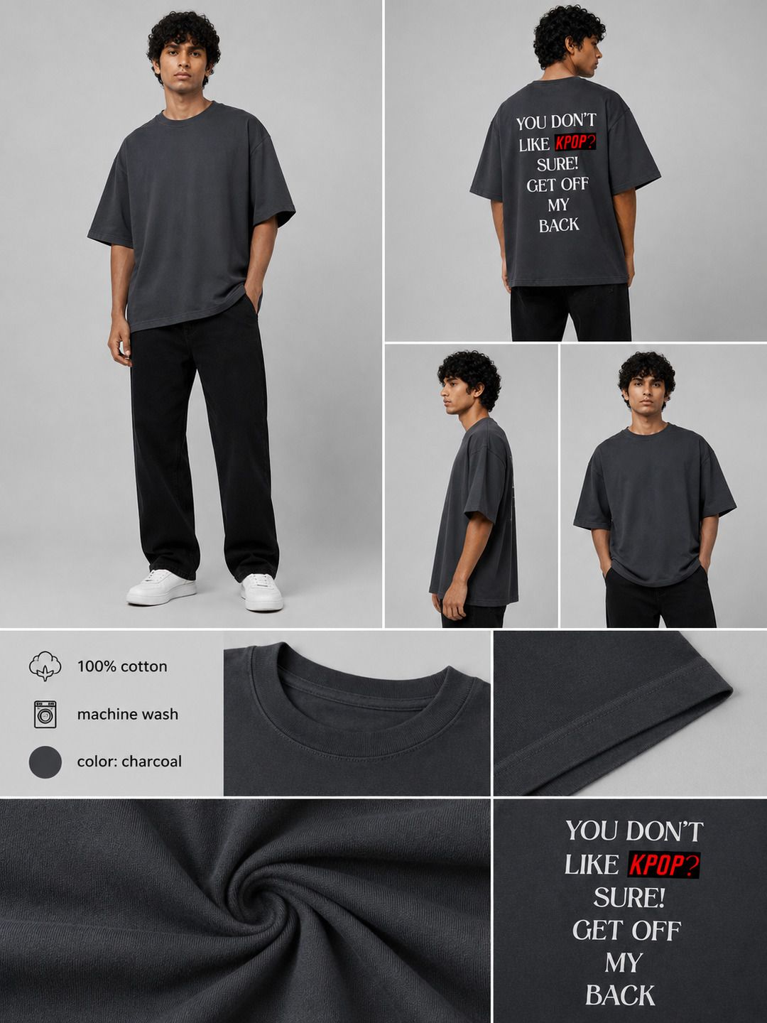 K-POP Printed Round Neck Oversize Pre-customized Tshirt for Men