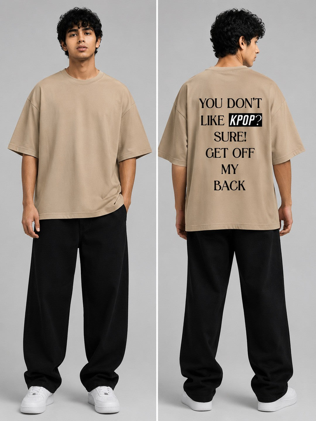 K-POP Printed Round Neck Oversize Pre-customized Tshirt for Men