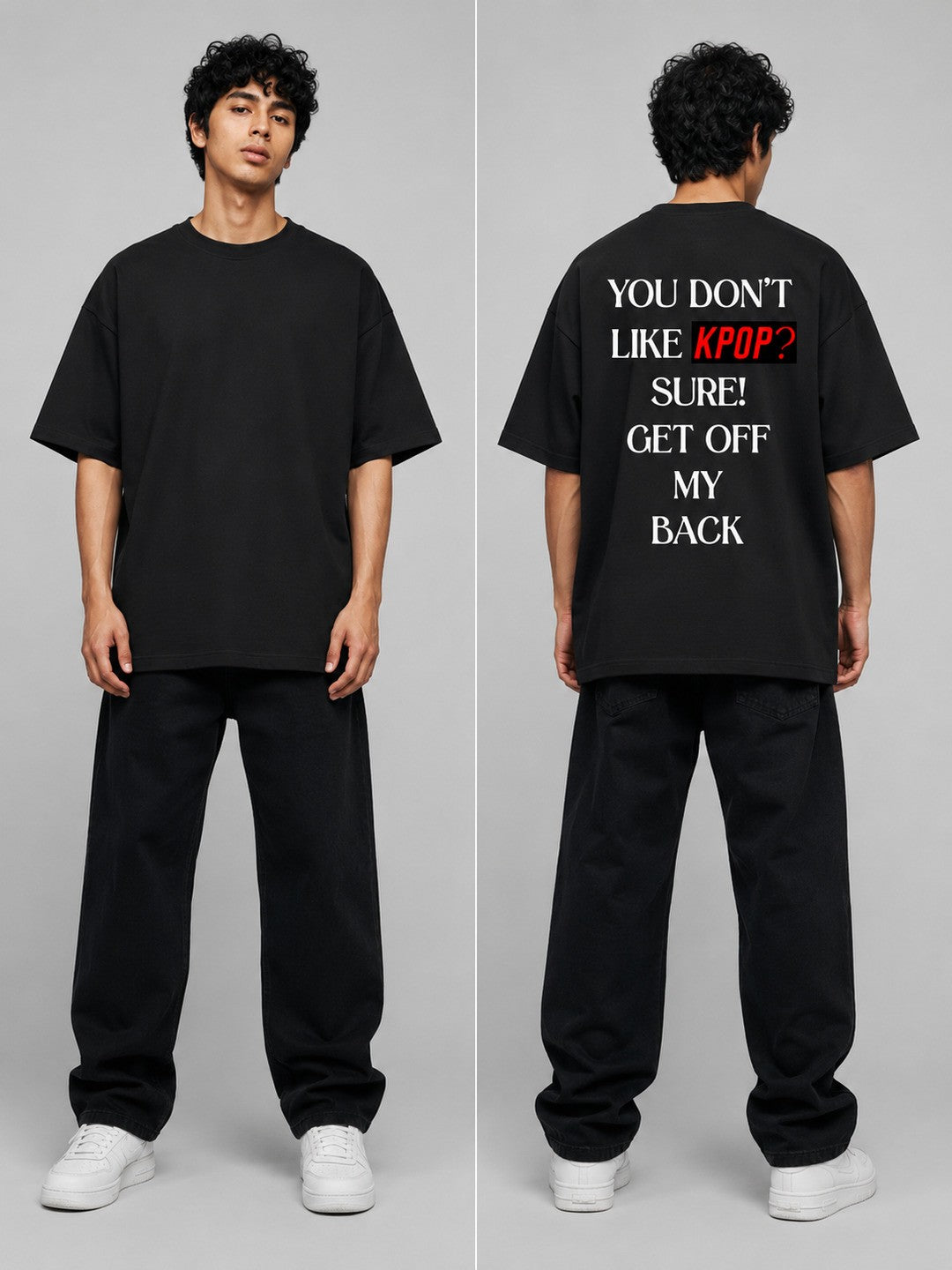 K-POP Printed Round Neck Oversize Pre-customized Tshirt for Men