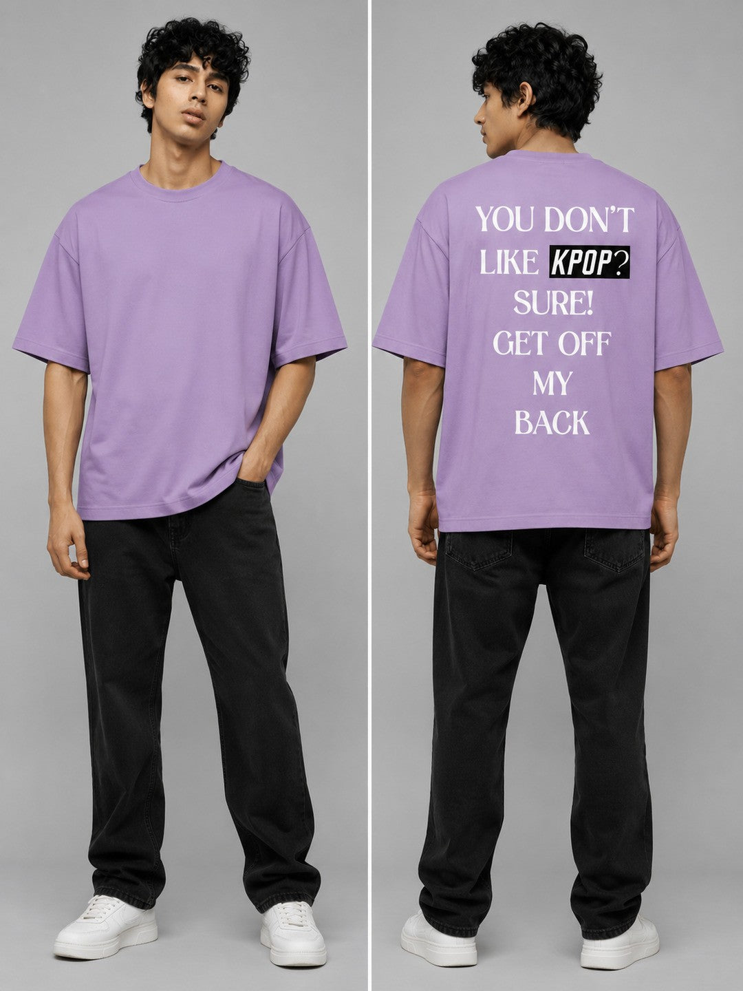 K-POP Printed Round Neck Oversize Pre-customized Tshirt for Men