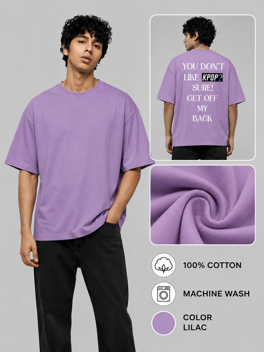 K-POP Printed Round Neck Oversize Pre-customized Tshirt for Men