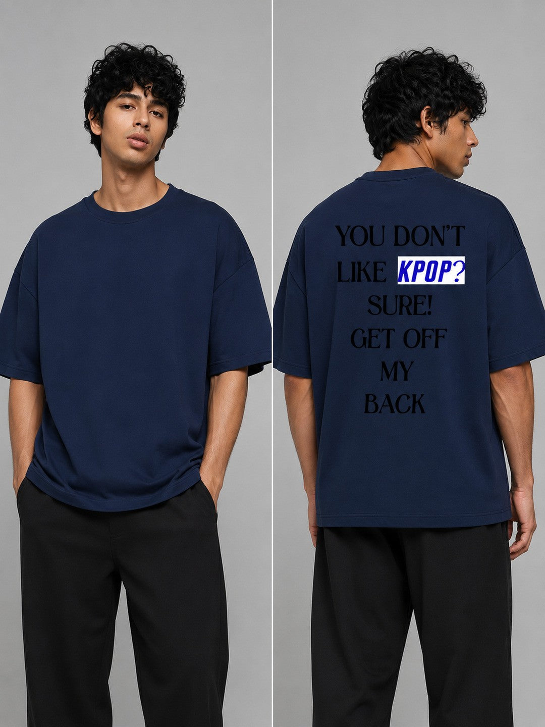 K-POP Printed Round Neck Oversize Pre-customized Tshirt for Men