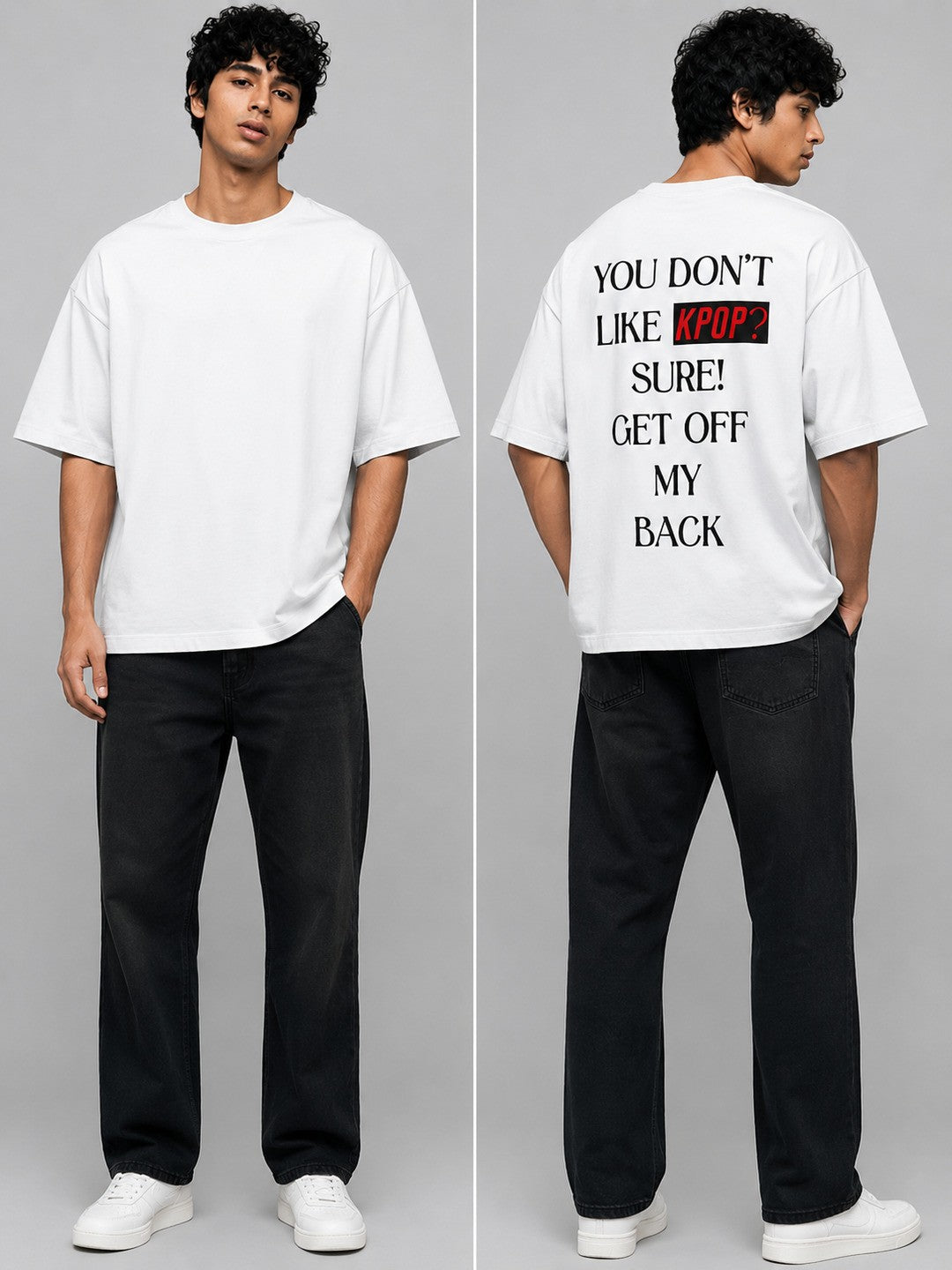 K-POP Printed Round Neck Oversize Pre-customized Tshirt for Men