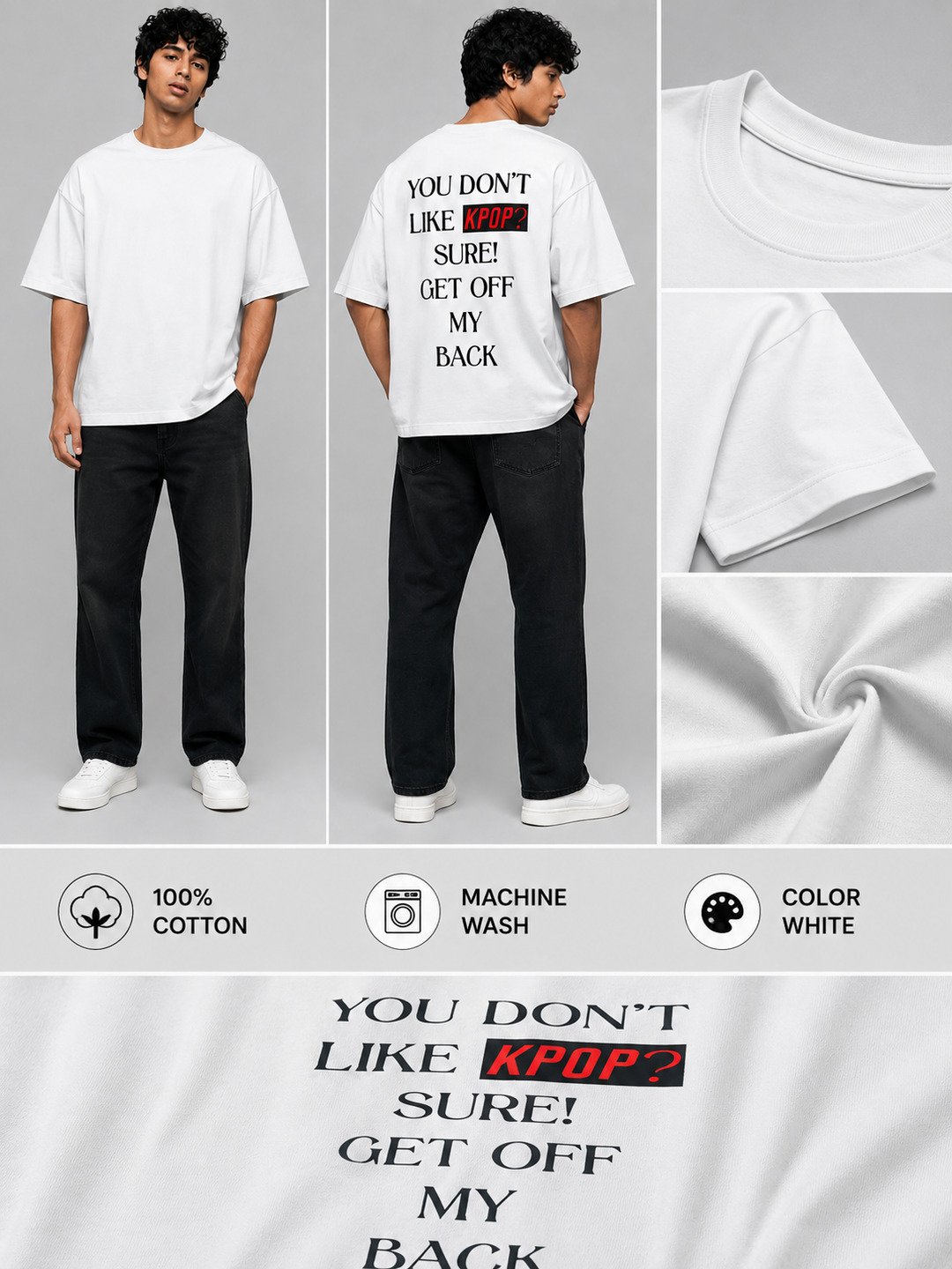 K-POP Printed Round Neck Oversize Pre-customized Tshirt for Men