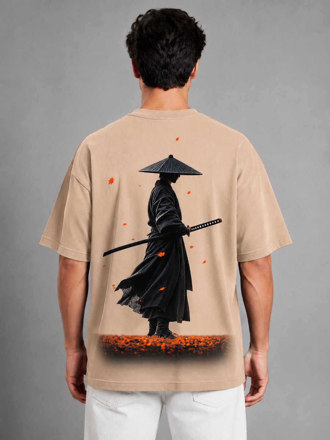 Hangul Drip Printed Round Neck Oversize Pre-customized Tshirt for Men
