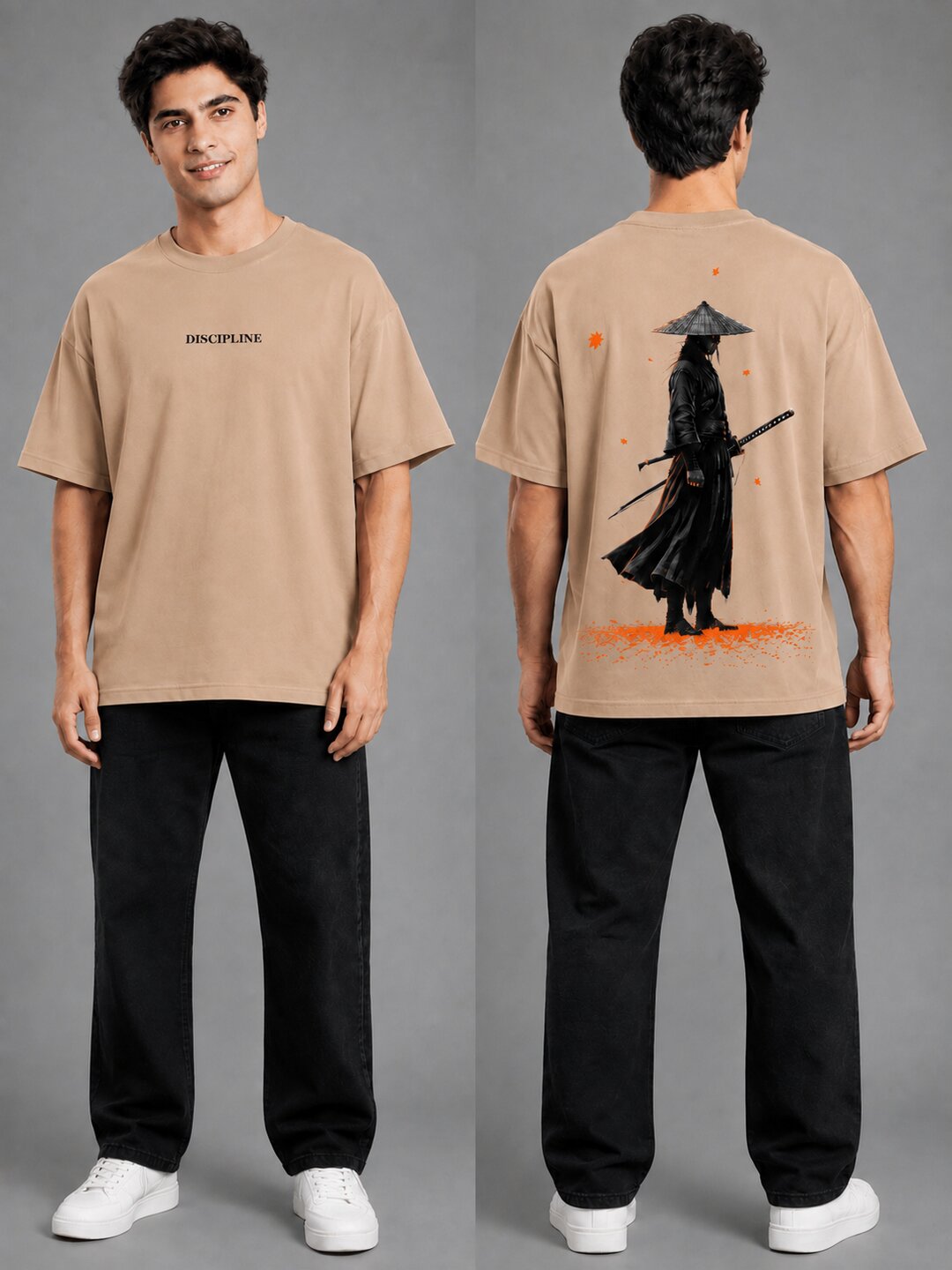 Hangul Drip Printed Round Neck Oversize Pre-customized Tshirt for Men